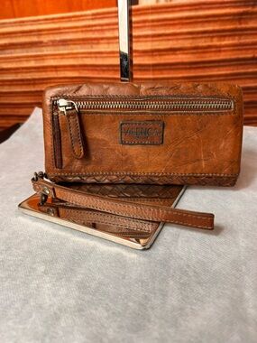 VILENCA Holland genuine leather woven wallet wristlet clutch 12 card slots